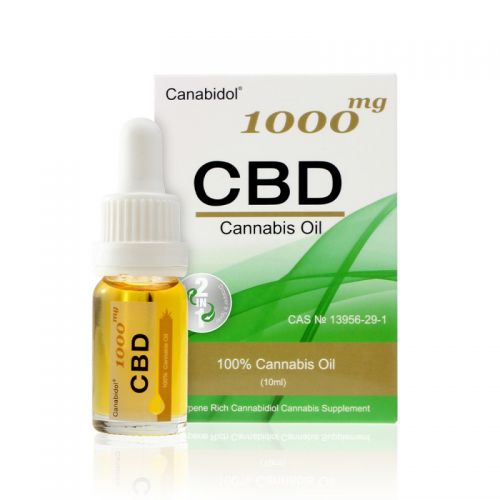 Canabidol CBD Olej Dropper 1000 mg 10 ml Raw